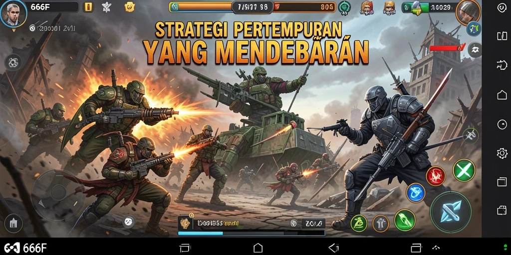 Tampilan gameplay yang menegangkan di 666F dengan strategi taktis.