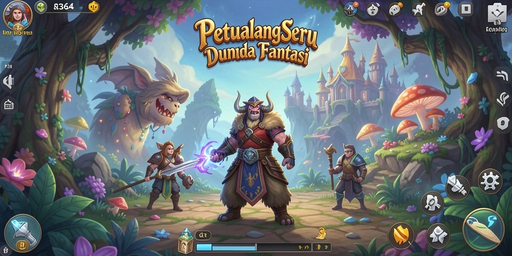 Tampilan gameplay 8364 yang penuh aksi dan petualangan.