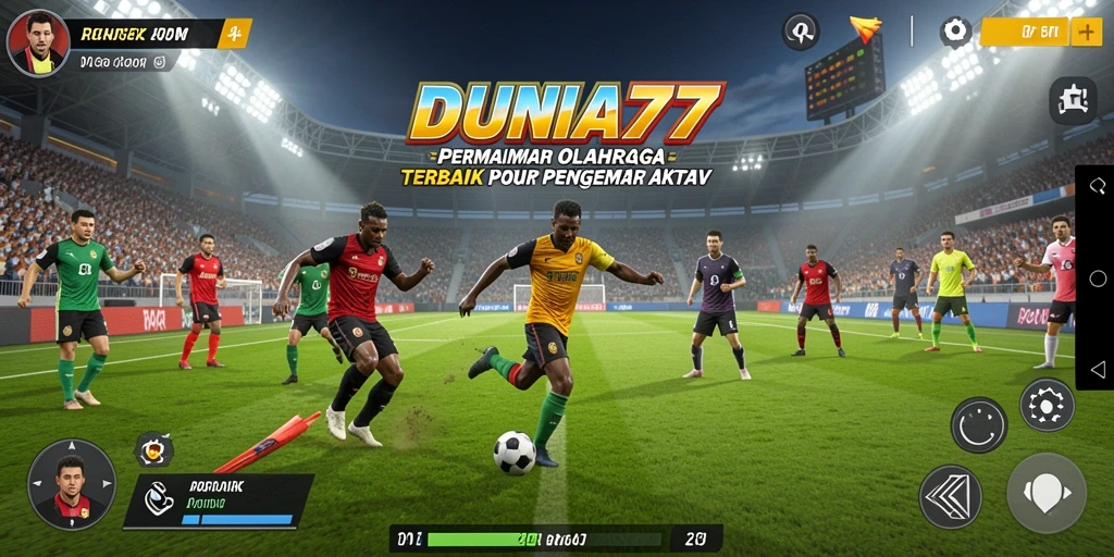 Tangkapan layar gameplay DUNIA77 yang menampilkan aksi olahraga seru.