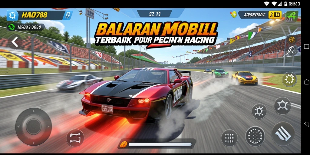 Screenshot HAO788 menunjukkan aksi balapan yang cepat dan grafis yang menakjubkan.