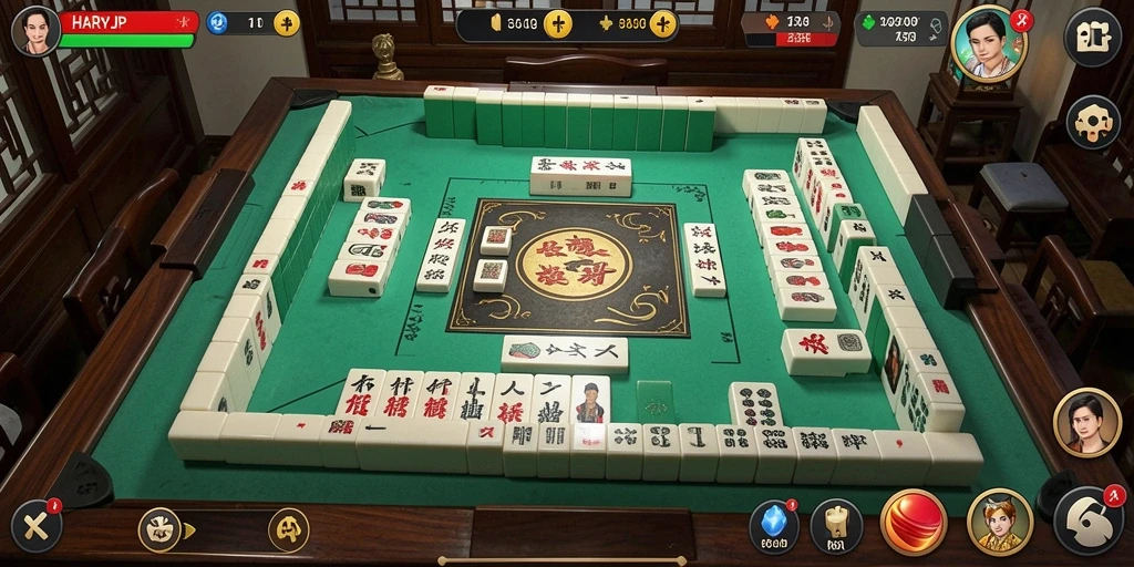 Screenshot gameplay HARAPJP menampilkan momen mendebarkan dalam permainan Mahjong.