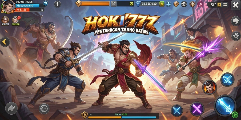 Tampilan gameplay HOKI777 dalam pertarungan yang seru dan dinamis.