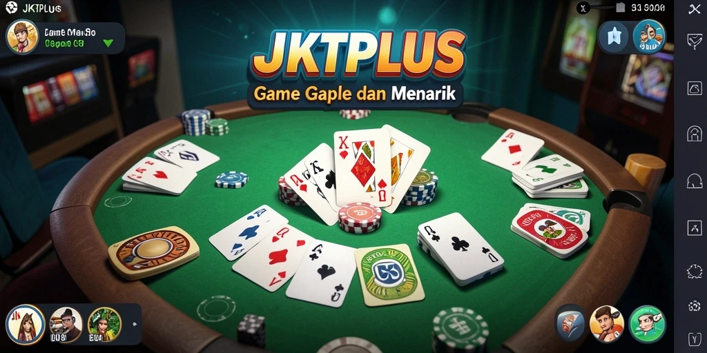 Tampilan gameplay seru di JKTPLUS, penuh aksi Gaple.