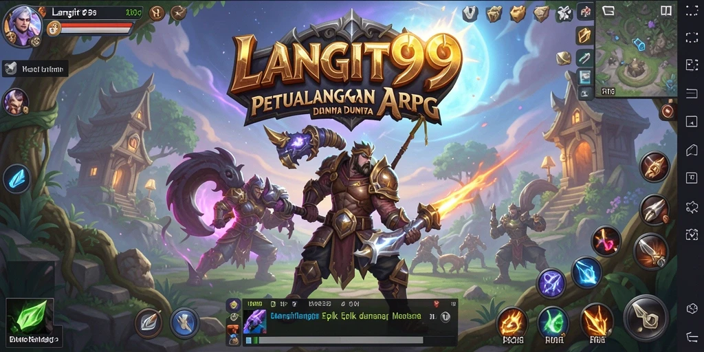 Tampilan mencengangkan gameplay <strong>LANGIT99</strong> dalam pertempuran ARPG yang seru.