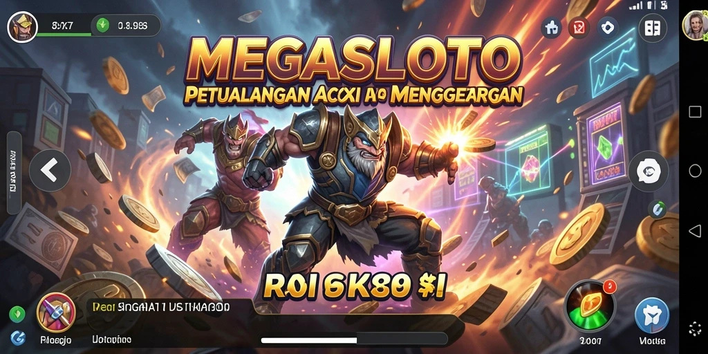 Tangkapan layar dari gameplay MEGASLOTO yang penuh aksi.