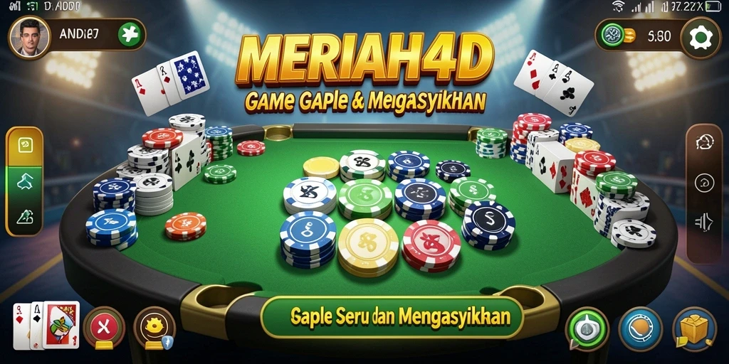 Tampilan gameplay seru dari permainan Gaple di MERIAH4D.