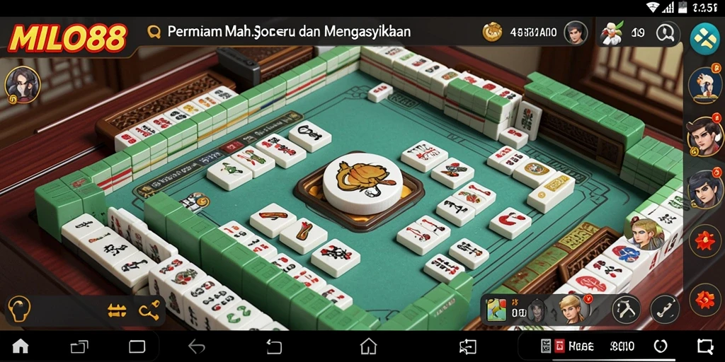 Tampilan permainan Mahjong yang menarik dan penuh warna.