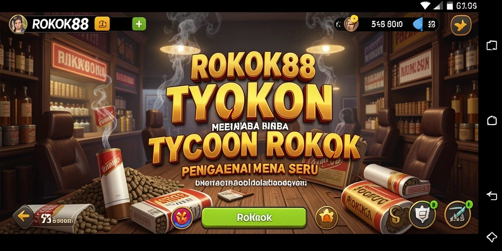 Tangkapan layar ROKOK88 menampilkan gameplay seru dalam mengelola bisnis rokok.