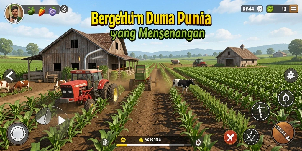 Screenshot gameplay RR44 menampilkan pengalaman bertani yang menyenangkan dan interaktif.