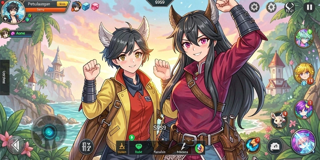 Gameplay seru dengan karakter anime yang menarik.
