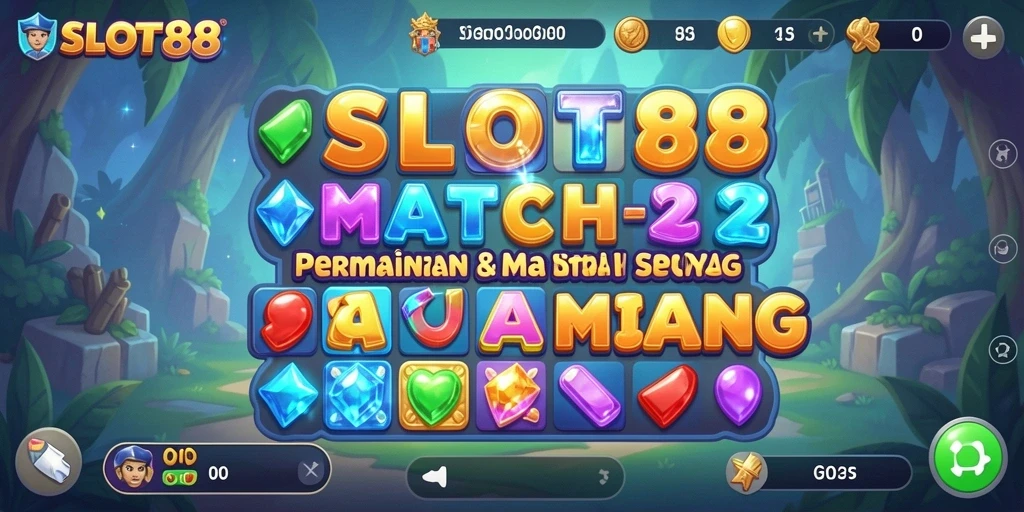 Gambar gameplay SLOT88 menampilkan keseruan permainan Match-3.