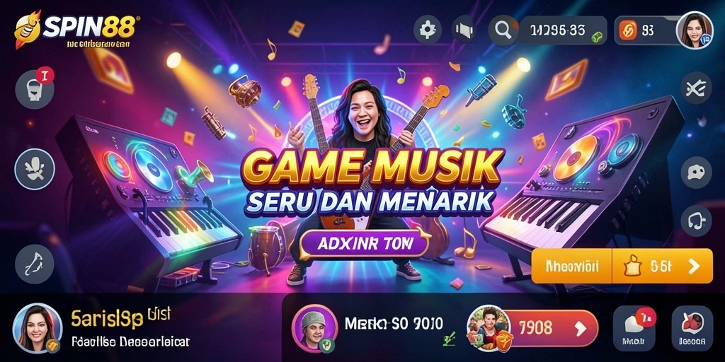 Screenshot SPIN88 menampilkan gameplay interaktif musik yang seru.