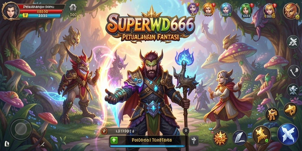 Tangkapan layar SUPERWD666 menampilkan aksi petualangan yang mendebarkan.