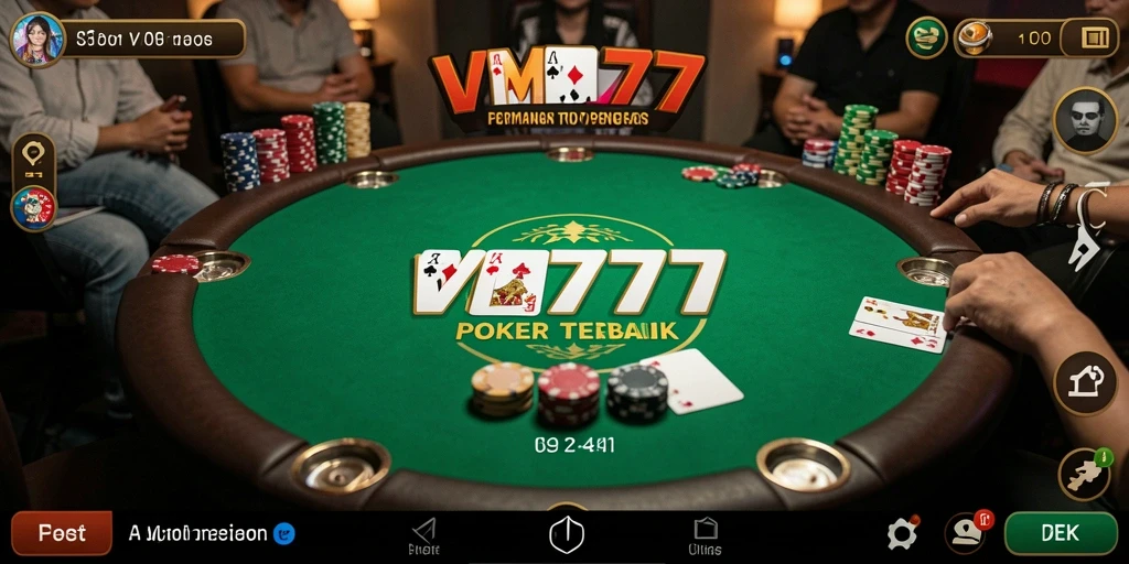 Tampilan gameplay poker yang menarik dan interaktif.